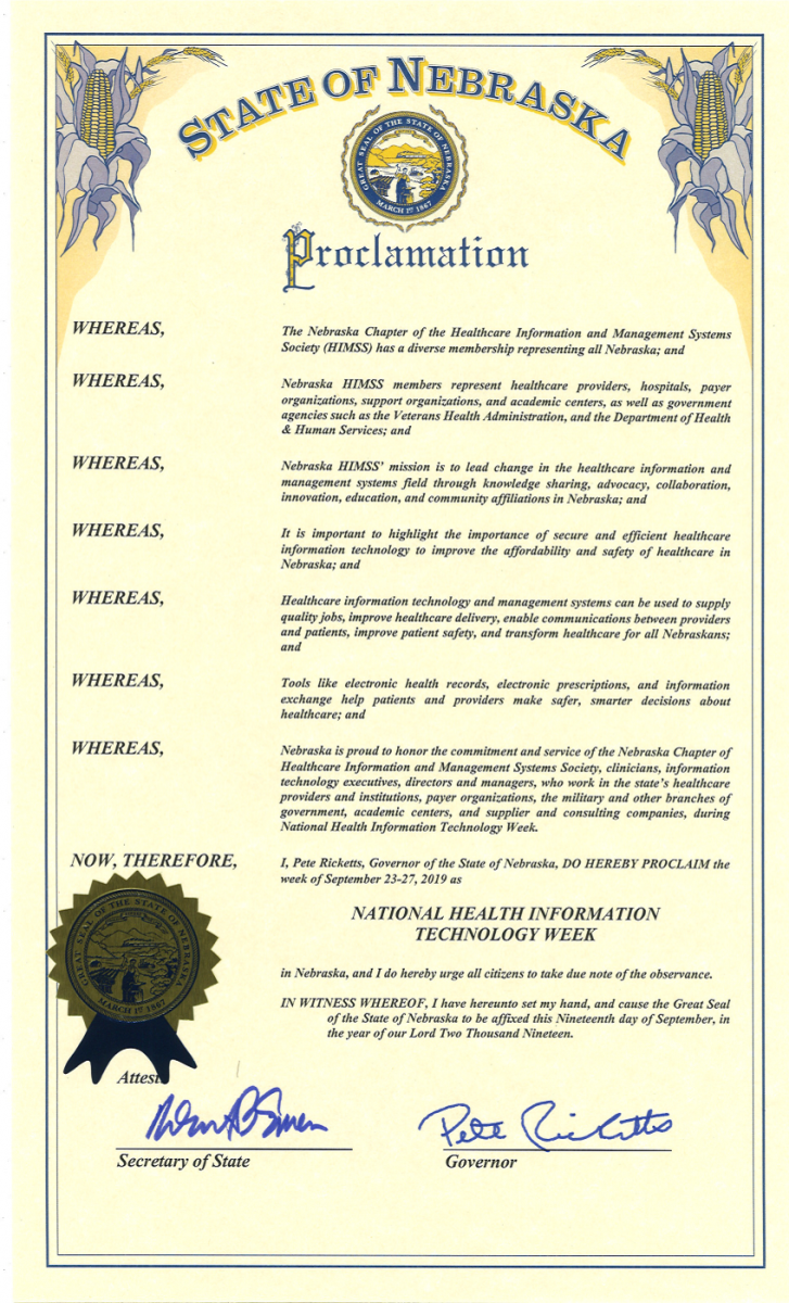 National Health IT Week Proclamation